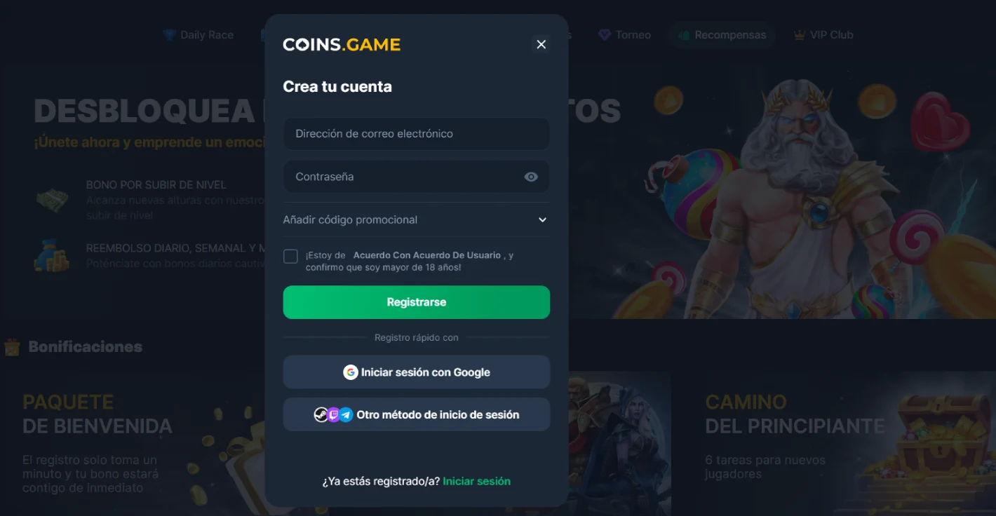 coins game casino registro